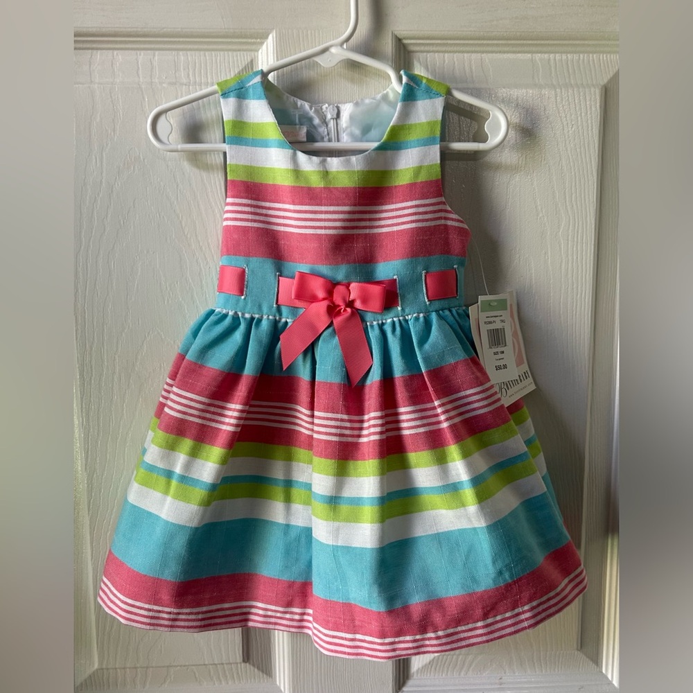 Bonnie Baby Colorful Striped Baby Dress